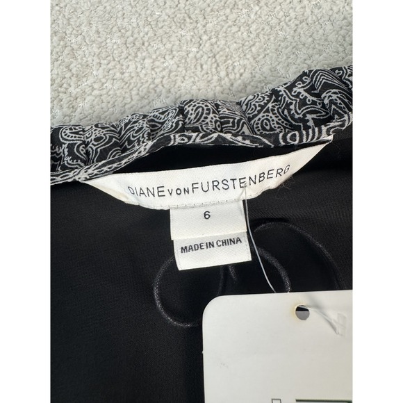 Diane Von Furstenberg Dress Womens 6 Paisley Long Sleeve Wrap Boho Silk - Picture 2 of 8